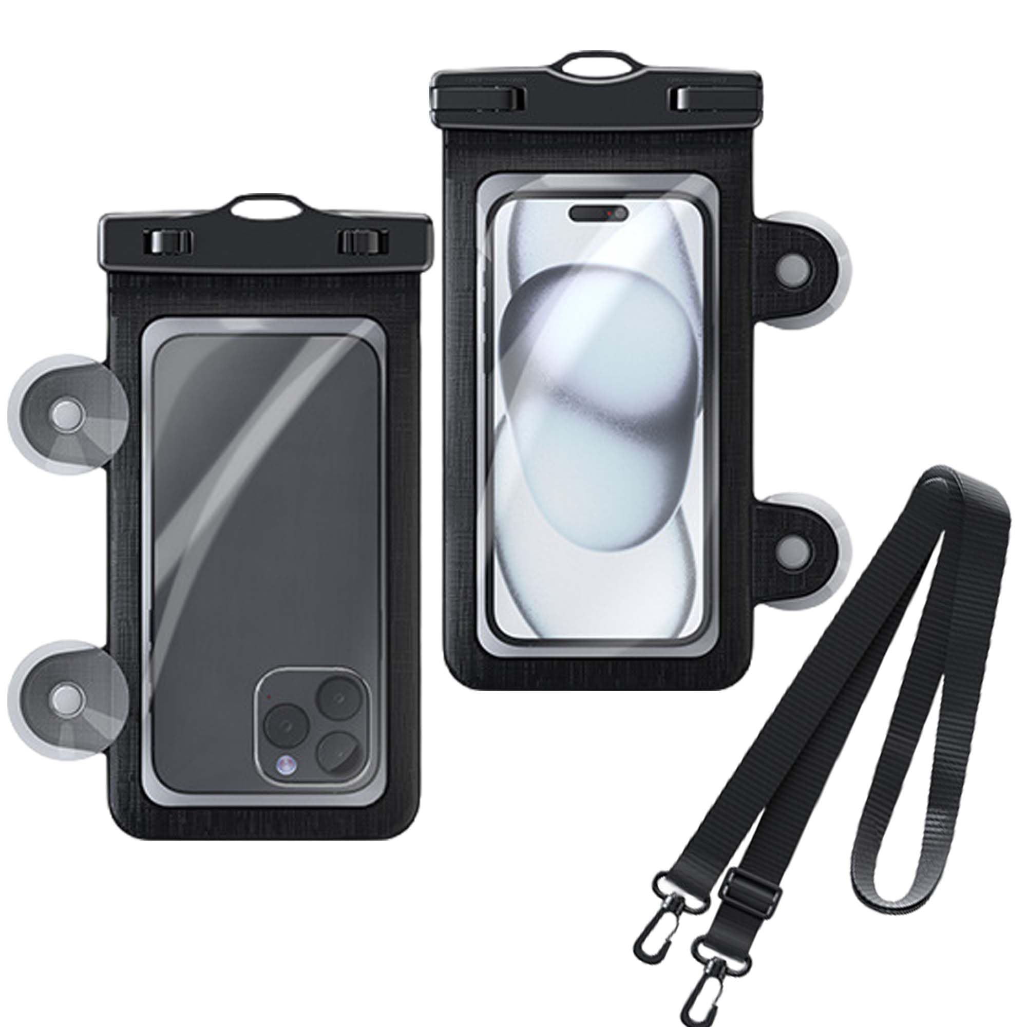 【送料無料】BLOOPIC スマホ防水ケース 1枚セット【新設計・多機能・IPX8防水30m】Face ID 指紋認証 透明クリア設計 水中撮影/海/プール/温泉/釣り/潜水/風呂/トイレ/洗面所対応 7インチiPhone用 PVC耐用材料 防塵 ストラップ付き 強力吸盤フック2個&壁掛けスタンド機能