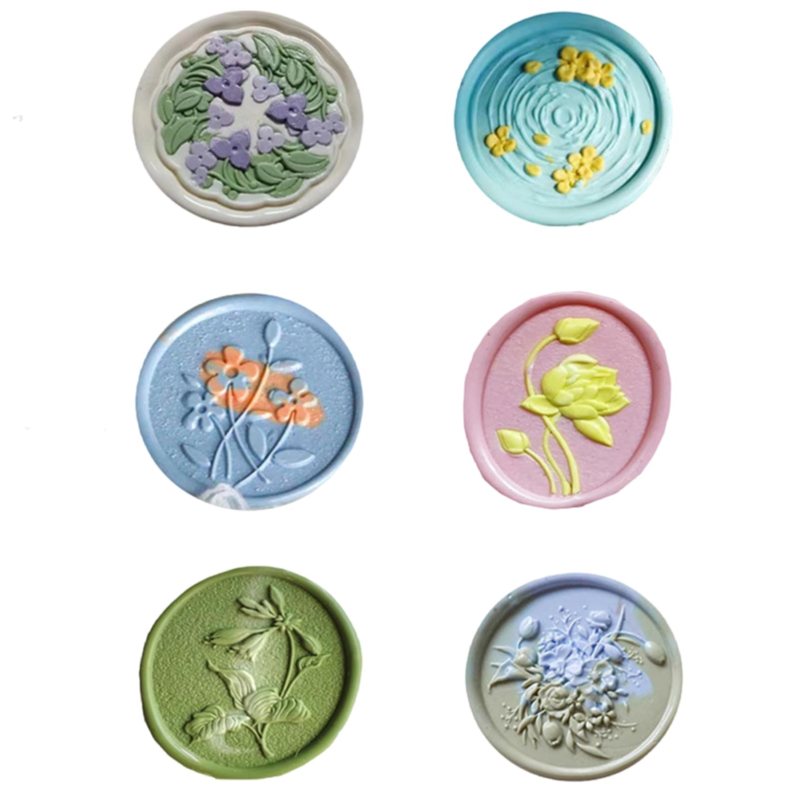 【送料無料】BLOOPIC シーリングスタンプ シーリングスタンプ ヘッド (6個入り) リップルシリーズ 真鍮製 封蝋シール 交換部品パーツ DIY レトロデザイン 洋式印鑑 手紙や封筒のデコレーション メッセージカードや手帳の記念日装飾