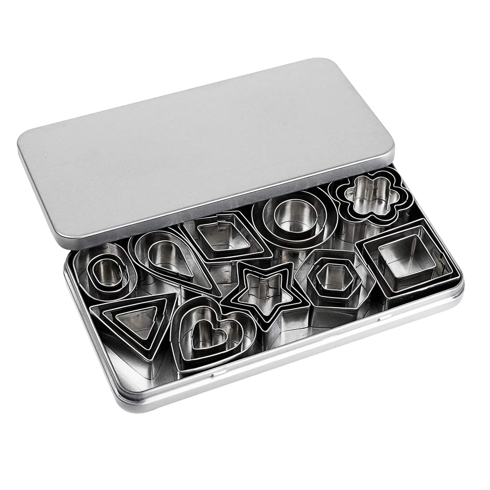 【送料無料】BLOOPIC 30ピースクッキー型セット 収納ボックス付き引き込み式クッキー型 キュー ...