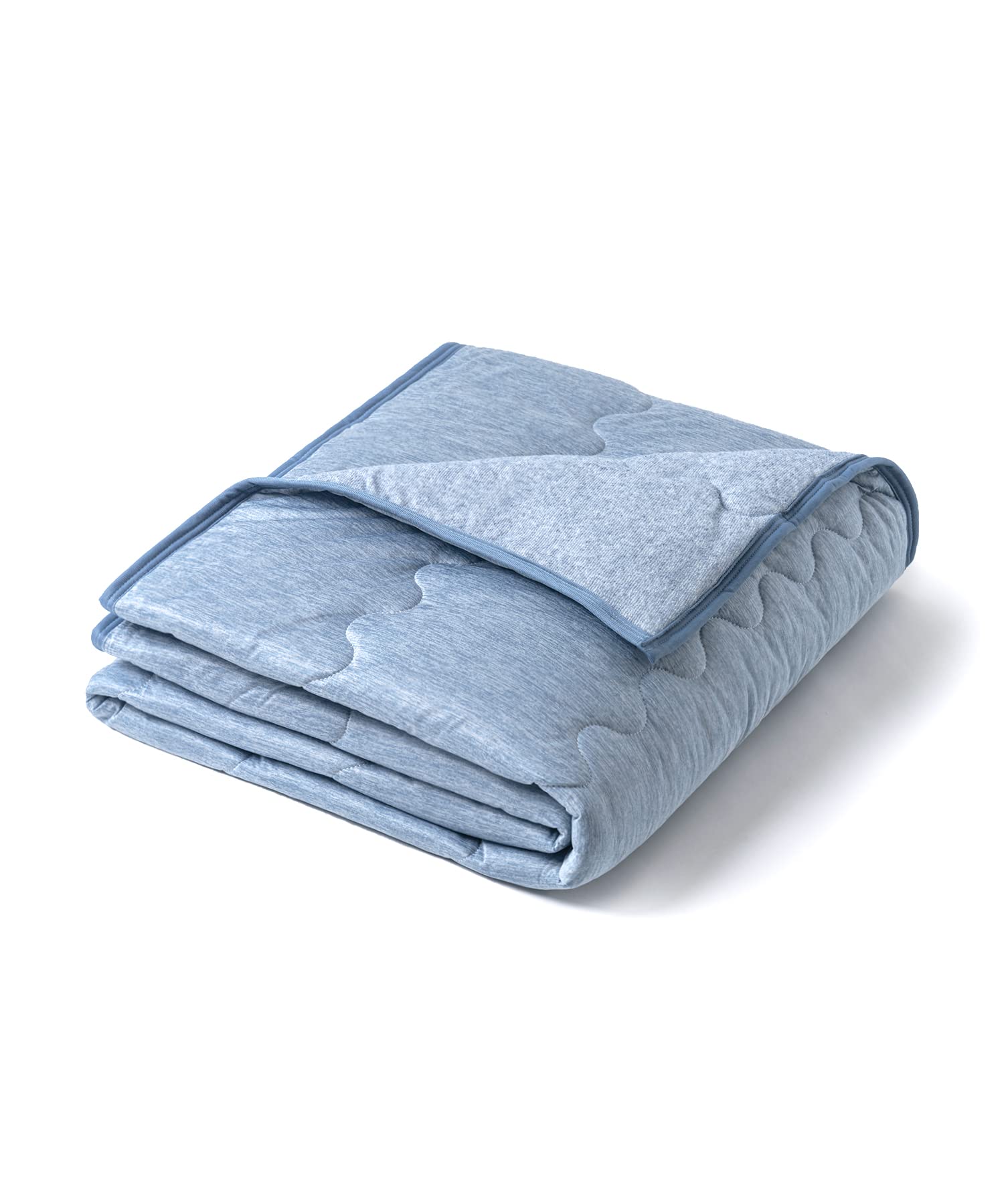 【送料無料】【 限定】RECYCO 肌掛け布団 ダブル 接触冷感 Q-MAX0.45 ひんやり 冷感&タオル地 リバーシブル 夏ふとん 吸湿速乾 抗菌防臭 通気性 洗える ダークブルー 180X200cm