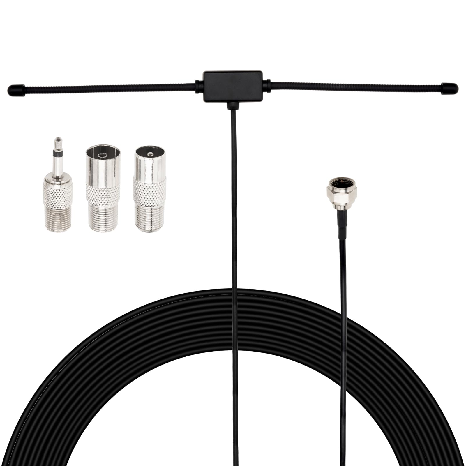 【送料無料】BOOBRIE FMアンテナ ラジオアンテナ 室内 貼り付け型 Fオス 変換コネクタ 高感度 3類変換アダプタ 75オーム シャープ/テレビ/FM放送/ステレオレシーバー/ソニー/ラジオデバイス用