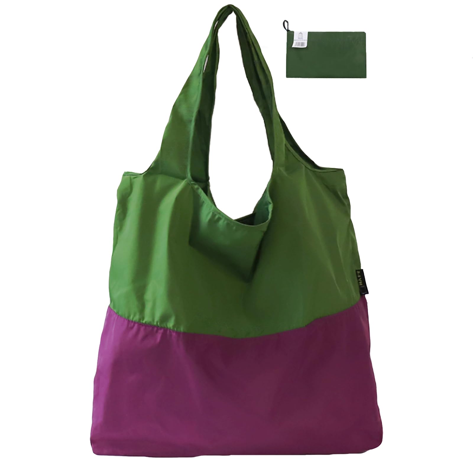 【送料無料】[Senteria] エコバッグ ショッピングバッグ 折りたたみ バッグ 買い物バッグ 肩掛け 軽量 大容量 大きい 防水 丈夫 洗える 収納簡単 おしゃれ 可愛い 無地 コンビニ スーパー ダークグリーン