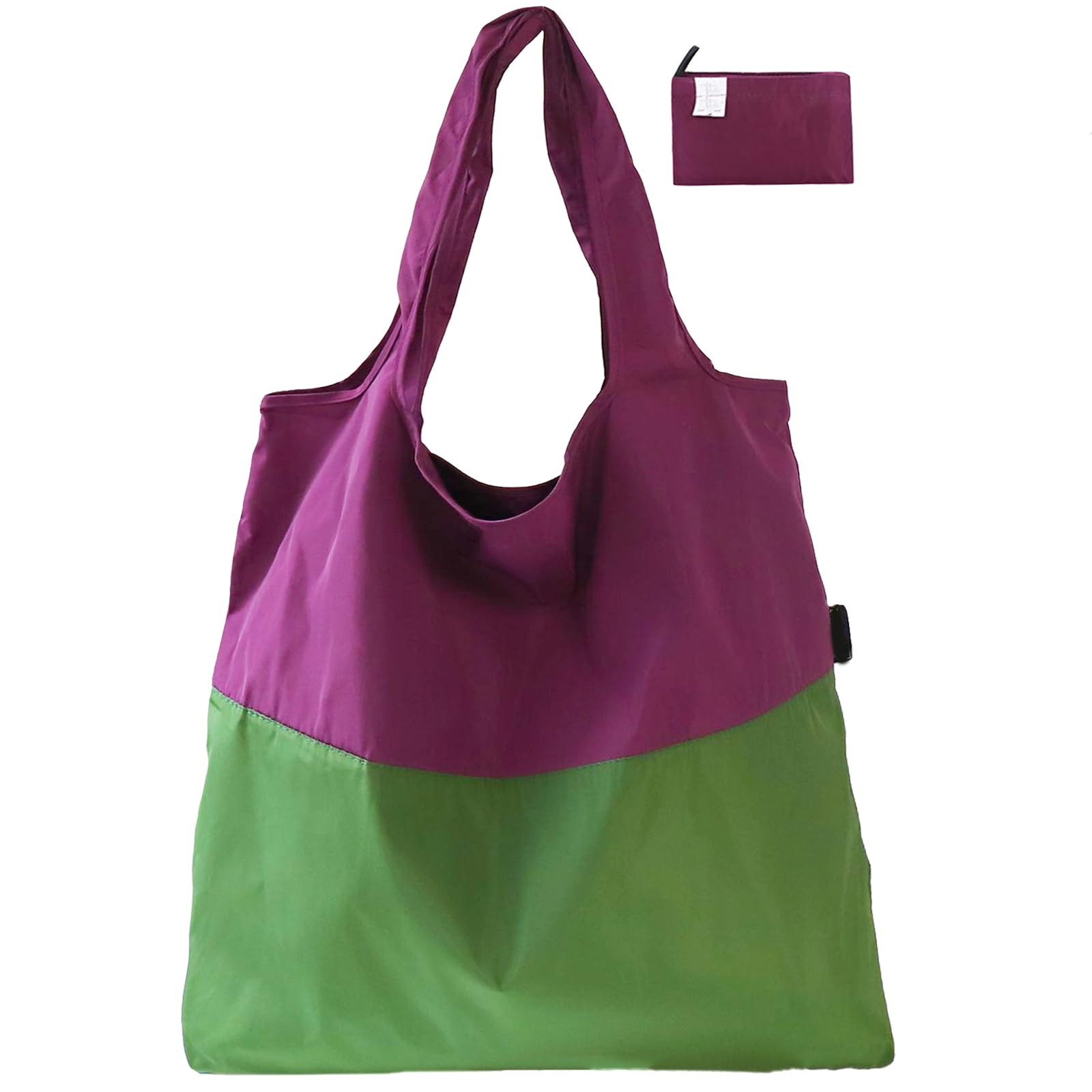 【送料無料】[Senteria] エコバッグ ショッピングバッグ 折りたたみ バッグ 買い物バッグ 肩掛け 軽量 大容量 大きい 防水 丈夫 洗える 収納簡単 おしゃれ 可愛い 無地 コンビニ スーパー パープル