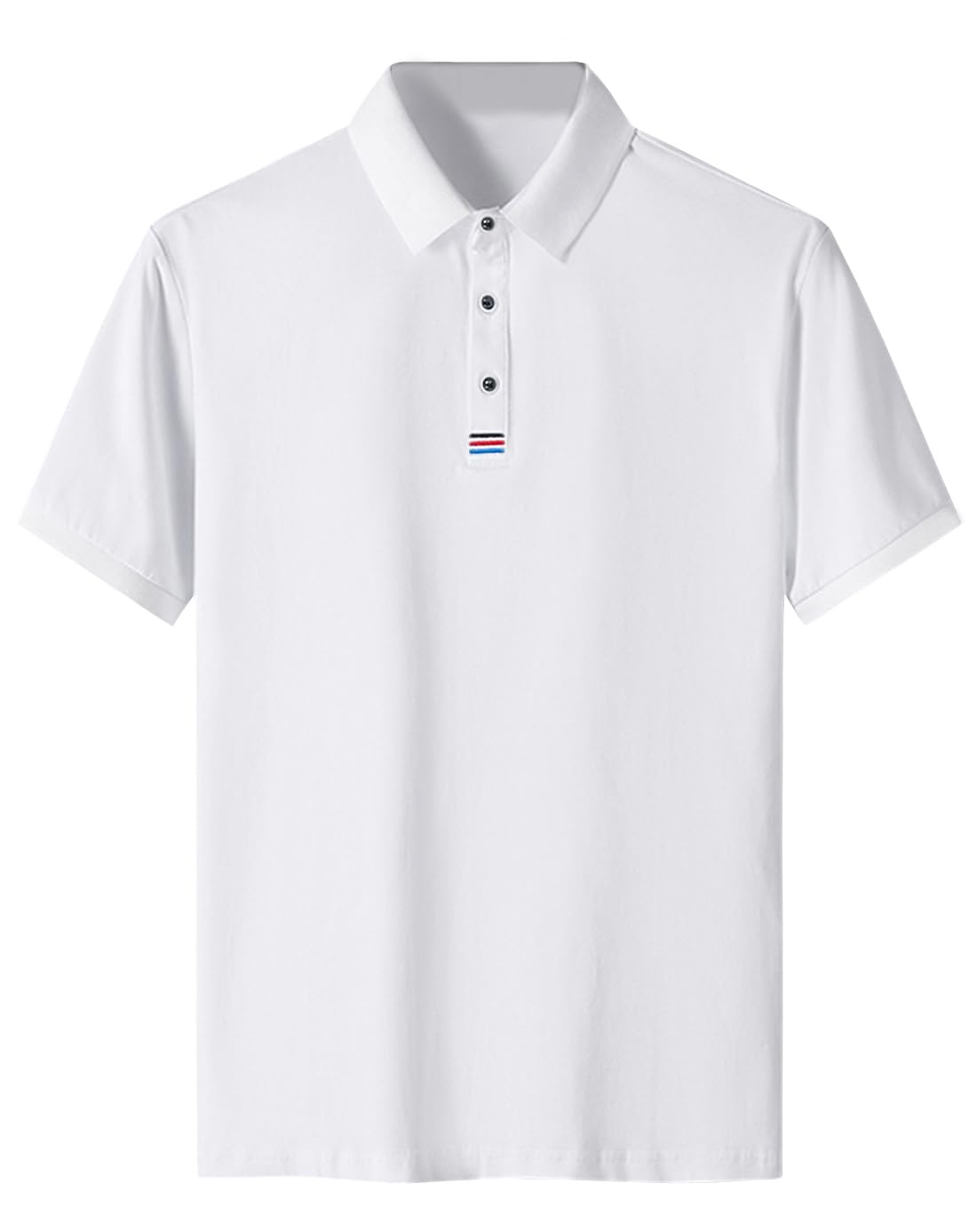 【送料無料】[OKJCON] メンズ ポロシャツ 半袖 夏 薄手 tシャツ 無地 ビジネス カジュアル おしゃれ 大きいサイズ (JP, アルファベット, L, ホワイト)