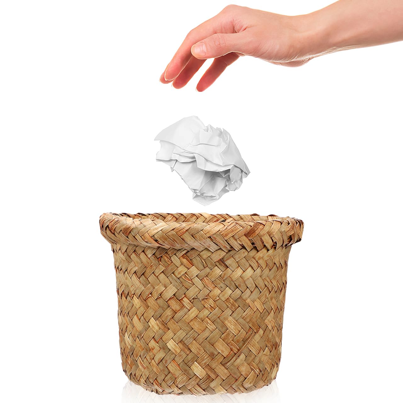 【送料無料】DECHOUS ゴミ箱 くずかご ゴミかご 籐製 ラタンバスケット ゴミストッカー 手作り 編み込..