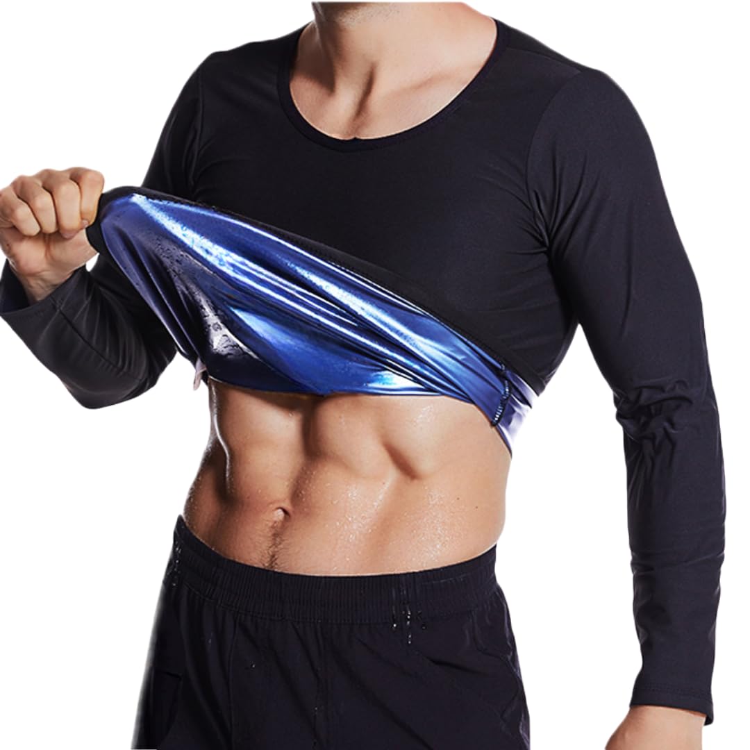 【送料無料】[Copeflap] サウナシャツ メンズ 長袖 サウナスーツ 発汗シャツ インナー 大きいサイズ 洗える (S/M)