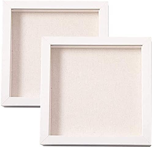 【送料無料】Telarana 2点セット 額縁 立体額 ボックスフレーム フォトフレーム 色紙 壁掛け 卓上 ドライフレーム お祝い ホワイト 「外径224 x224 x45 MM 内径192 x192 x25 MM」