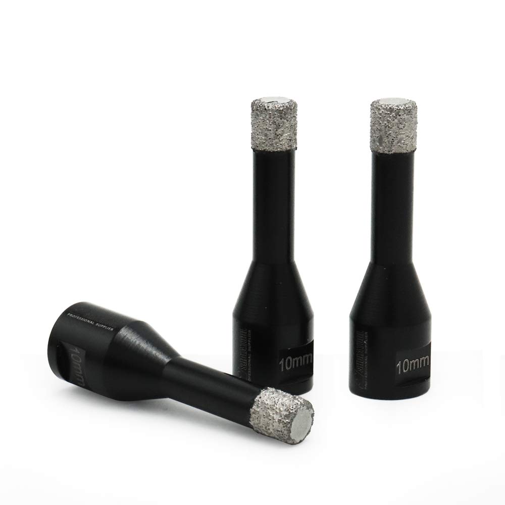 【送料無料】SHDIATOOL ダイヤモンドドリル 3pcs 10mm,硬質磁器タイル・石材タイル穴あけ用,M10 軸径,..
