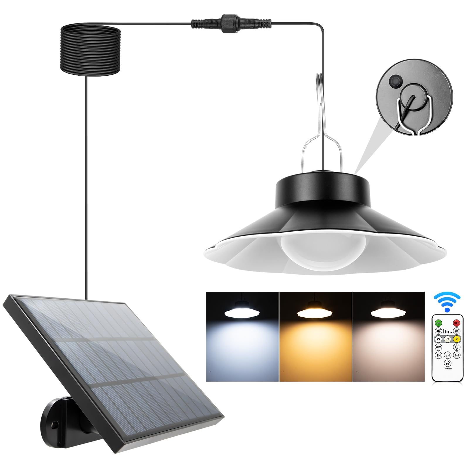 【送料無料】AGOTD LED ソーラーライト 屋外 防水 室内 ペンダントライト 分離型 北欧 5 ...