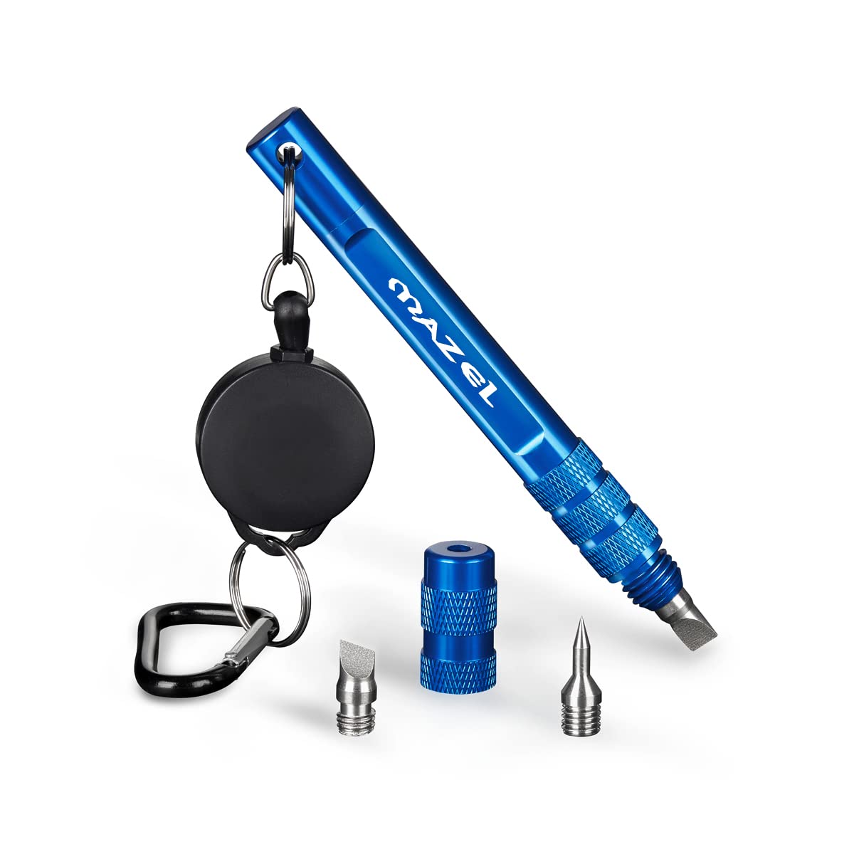 【送料無料】MAZEL (マゼル) ゴルフクラブクリーナー クラブヘッド グルーブクリーニング ウェッジ溝削り 携帯便利 軽量 角溝用 アイアン メンテナンスツール 清潔用 バックスピン&ショット精度向上 (青)