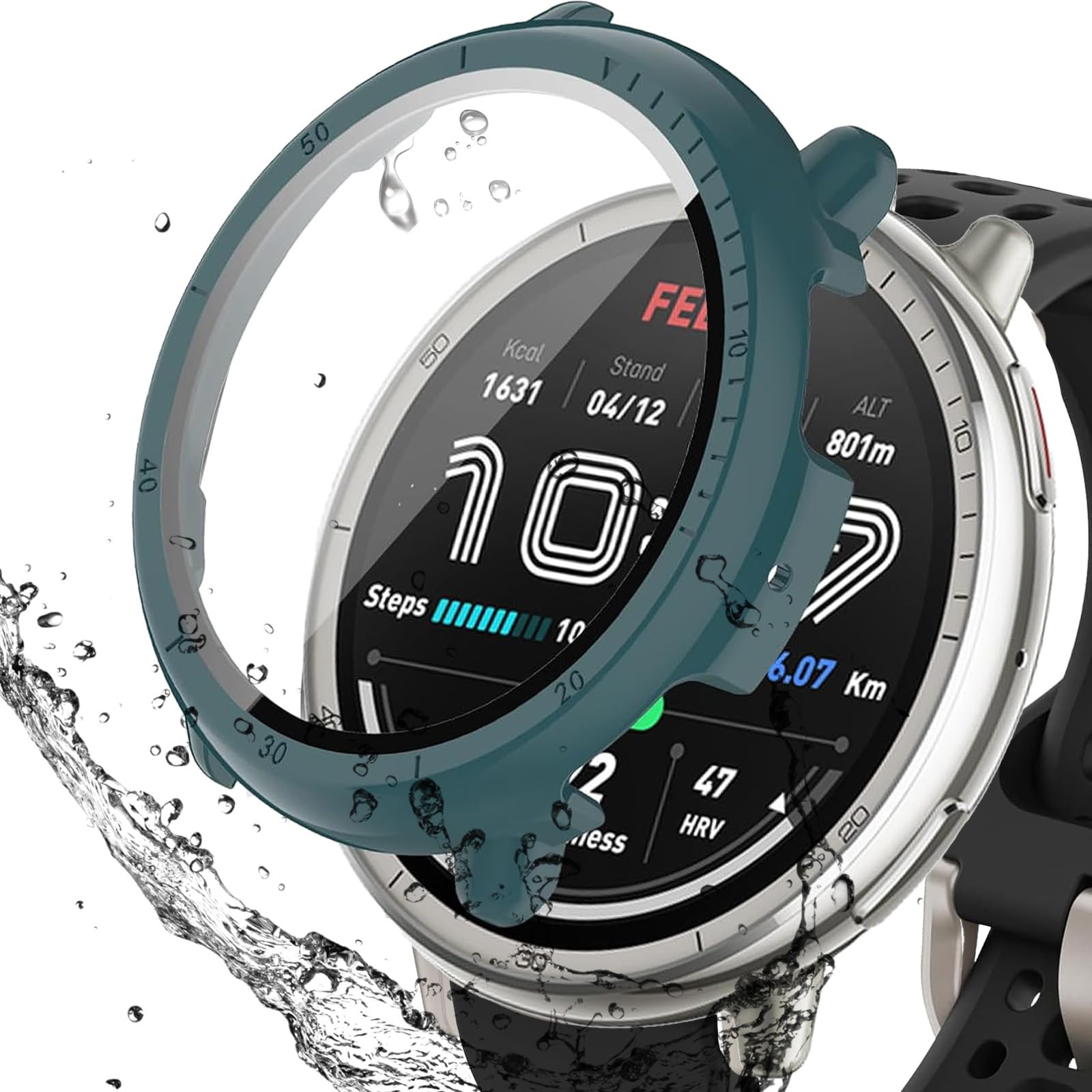 【送料無料】BOOLINN For Amazfit Active 2 ケース 3D 直角エッジ 超薄型 PC+ガラス素材 一体型 amazfit active 2 カバー 対応 高透過率 キズ防止 指紋防止 簡単に取り付け・取 全面保護 アマズフィットアクティブ 2 ケース(2.0)