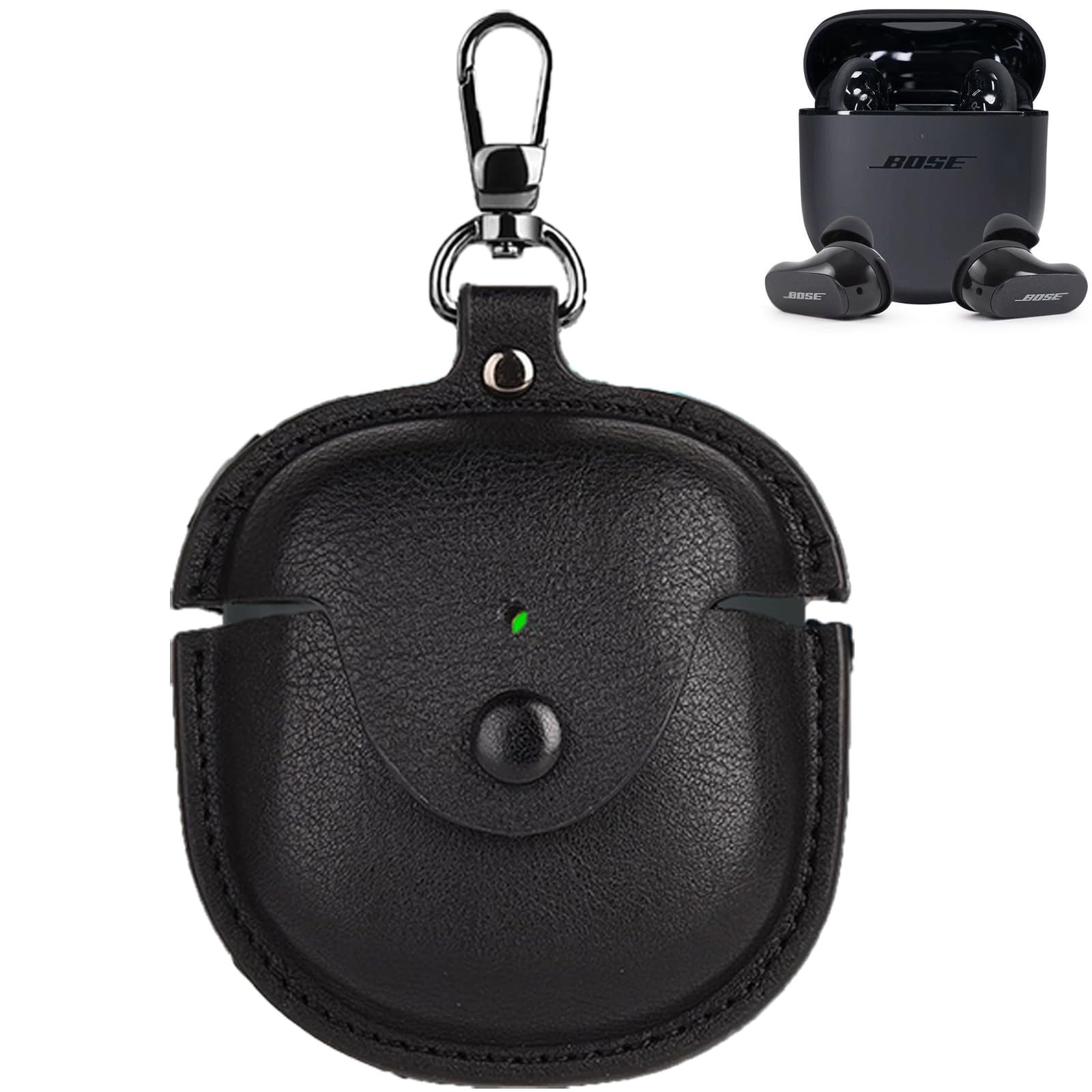 【送料無料】CIOODDW Bose Quietcomfort Ultra Earbuds ケース 対応 bose quietcomfort ultra earbuds 高級本革 PUレザー bose quietcomfort earbuds 本革 全面保護 充電 LEDライトが見える キズ防止 おしゃれ ワイヤレス充電対応 bose quietcomfort earbuds ケース（ブ