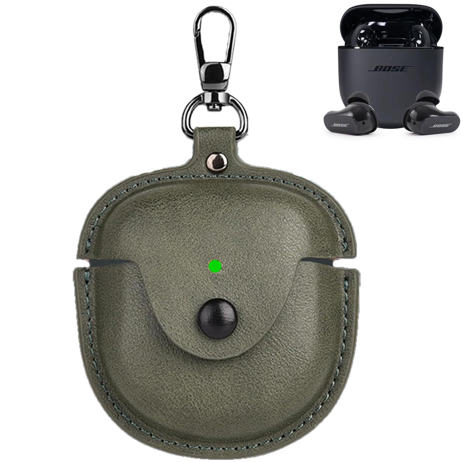 【送料無料】CIOODDW Bose Quietcomfort Ultra Earbuds ケース 対応 bose quietcomfort ultra earbuds 高級本革 PUレザー bose quietcomfort earbuds 本革 全面保護 充電 LEDライトが見える キズ防止 おしゃれ ワイヤレス充電対応 bose quietcomfort earbuds ケース（グ