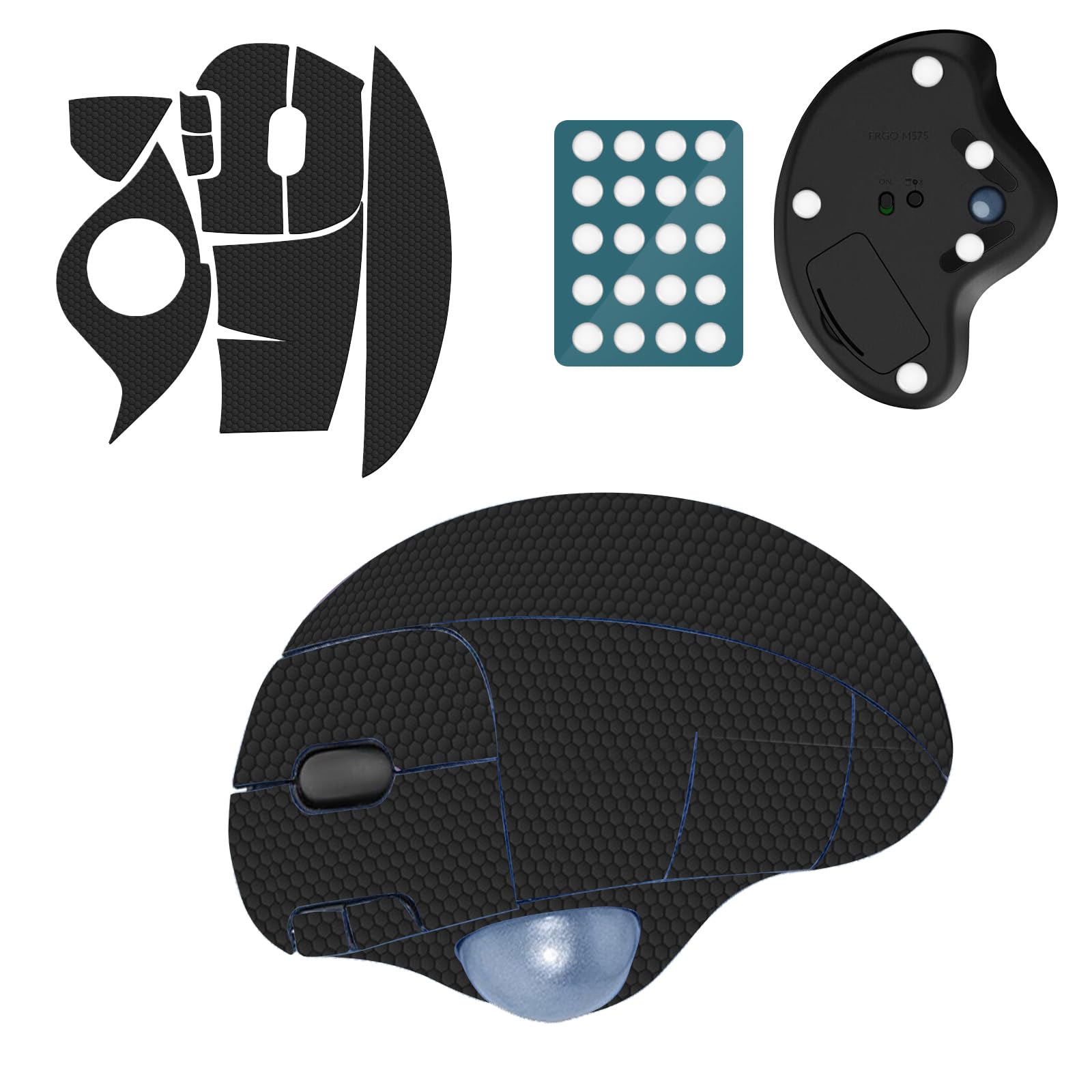 【送料無料】KONXISA For ロジクール M575 用 マウスグリップ テープ(1枚セット)+マウス フィート(1枚..