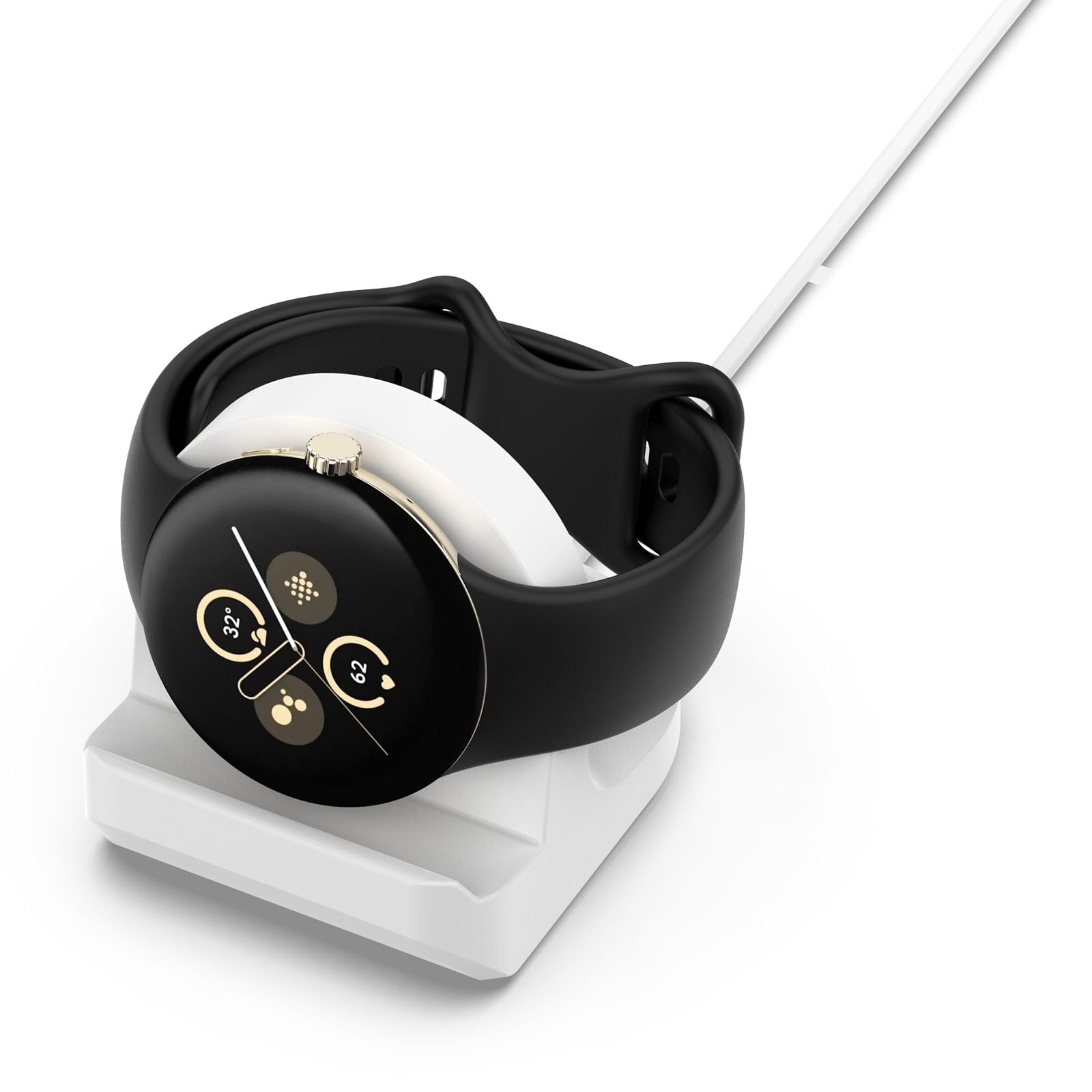 【送料無料】Google Pixel Watch 3/3 XL 用 充電スタンド シリコン製 ピクセルウォッチ 3 充電器 Greerass 充電ドック 高耐久 便利性 卓上 充電ケーブル 収納 ナイトスタンド クレードル Pixel Watch 3/3 XL 対応 (ホワイト)(2)