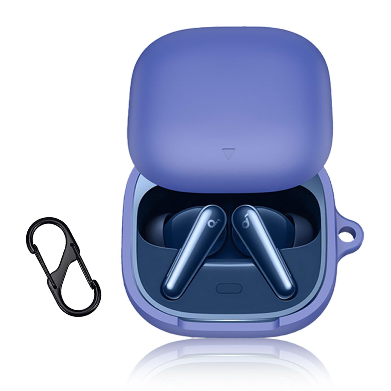 【送料無料】For Anker Soundcore Liberty 5 ケース 全面保護カバー Greerass シリコンケース キズ防止 耐衝撃 充電対応 紛失防止 防水 防塵 着脱簡単 シリコン製 落下防止 柔らかい 軽量 (ブルー)