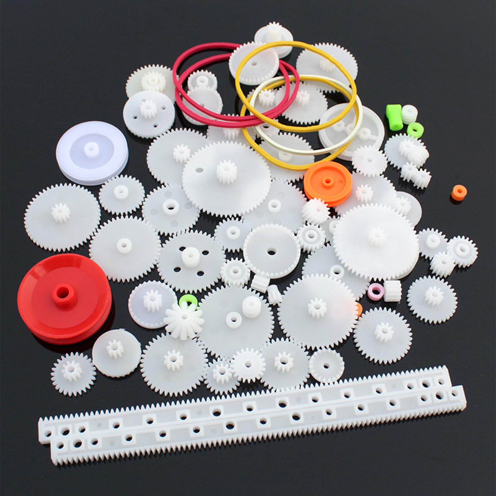 【送料無料】DFsucces 歯車 ギア プラスチック パック 75pcs プラスチック製 DIYプーリセット おもちゃ..