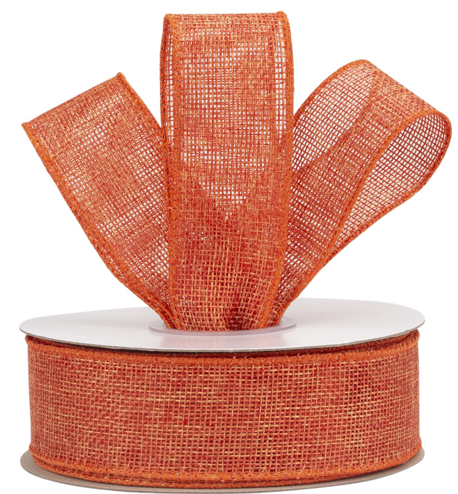 【送料無料】【AVANAVA】ハニーピーチ幅38mmのワイヤー入りバーラップリボン、クラフト、リース、リボン作り、ギフト包装、クリスマスツリーの装飾、ホームデコレーション用 - 18メートル/ロール