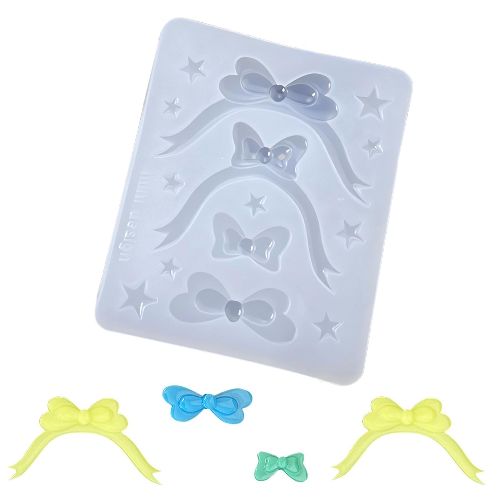 【送料無料】BLOOPIC シリコンモールド レジン モールド デコパーツ ミニ 蝶結び 星型など レジン型 DIY手作り アクセサリー型 ミニシリコン型 型から簡単に取り出せて 型を再利用できる (タイプ J)