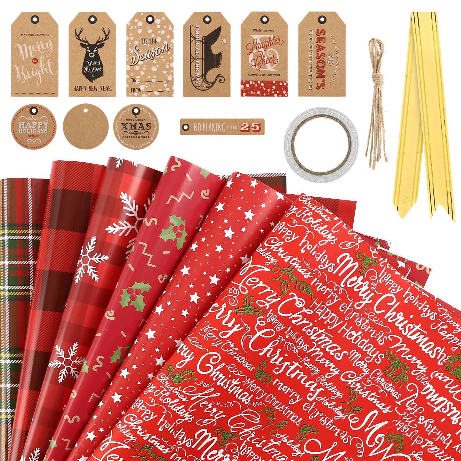 【送料無料】LEMESO 包装紙 ラッピングペーパー クリスマス 6枚入 50x70cm 半才 大判 プレゼント 包装 ..