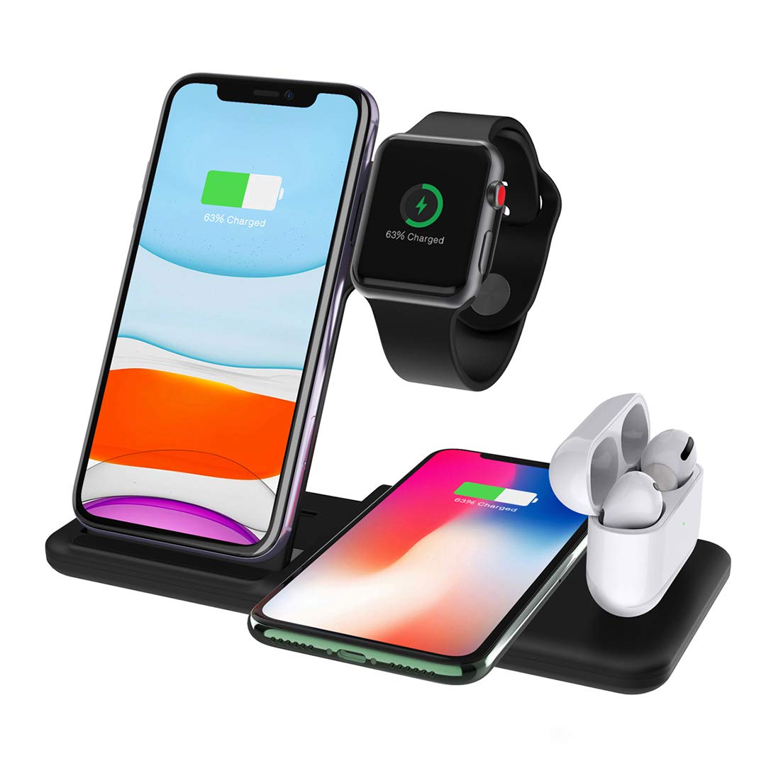 【送料無料】4in1 ワイヤレス充電器 iPhone Apple Watch Airpods/Pro ...