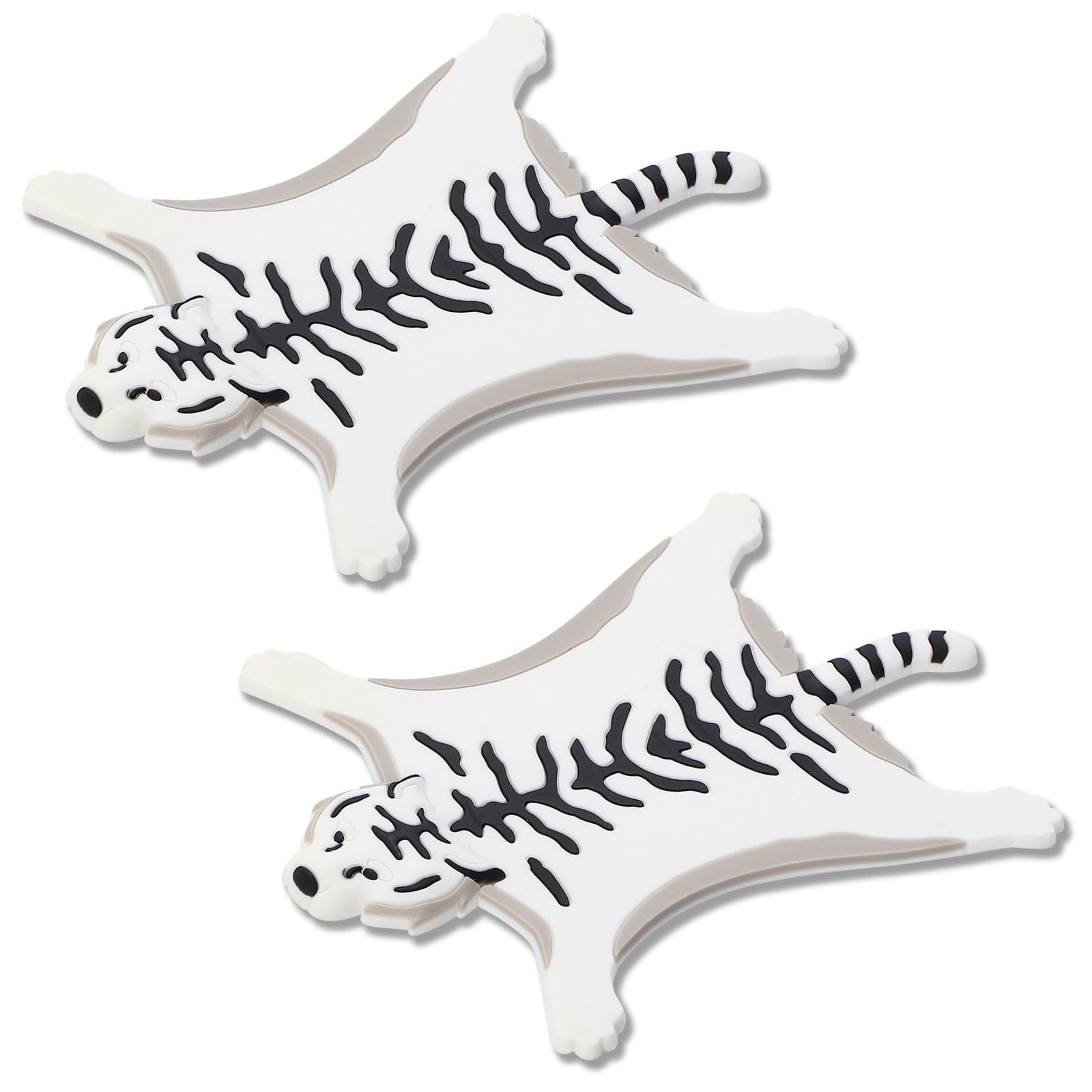 【送料無料】CHASO コースター 2個 シリコン 動物 アニマル シリコンコースター 猫 虎 トラ ホワイト