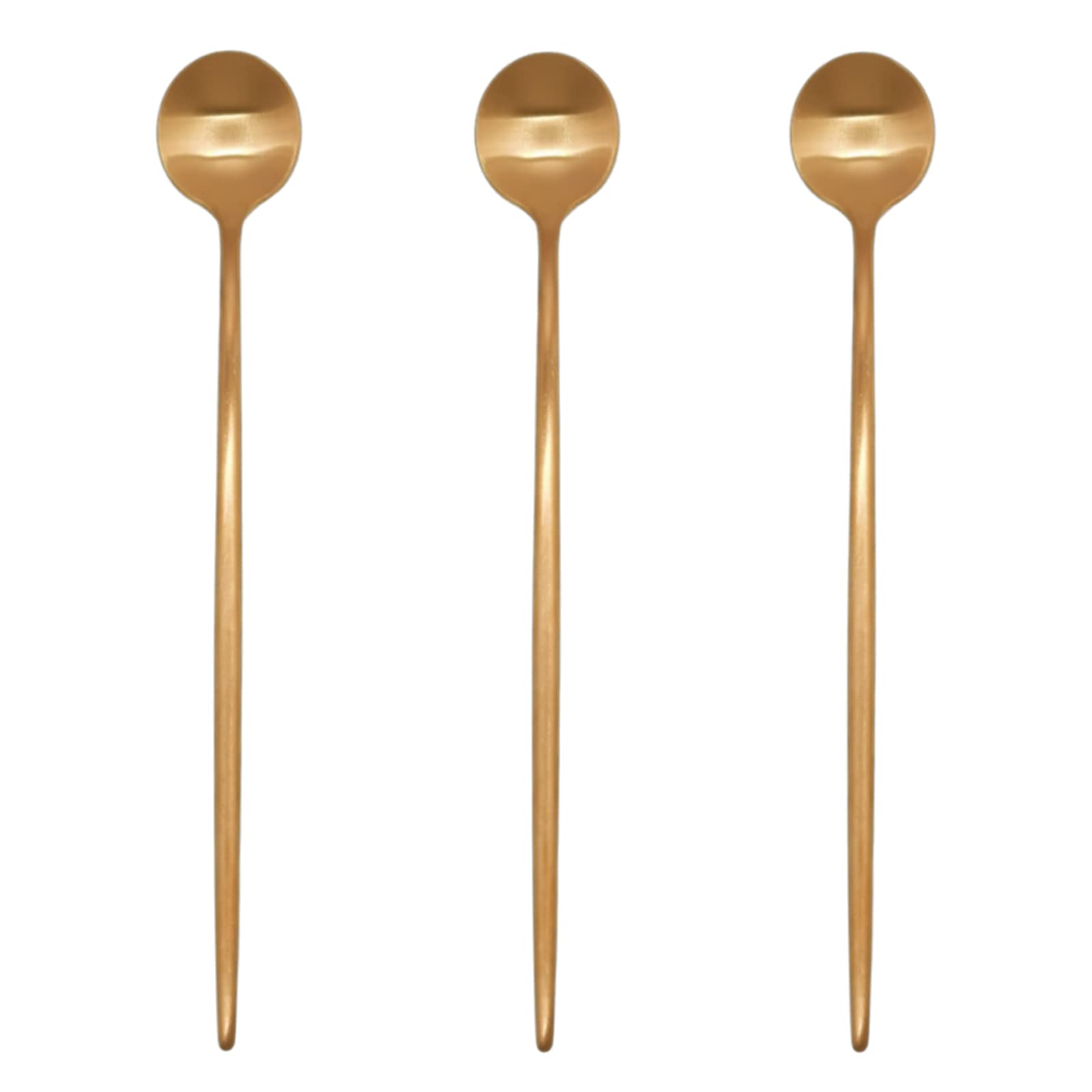 【送料無料】Easytoti パフェスプーン ロングスプーン 3本 20cm 18-8ステンレス製 かき氷スプーン ソーダースプーン 多色有り ローズゴールド