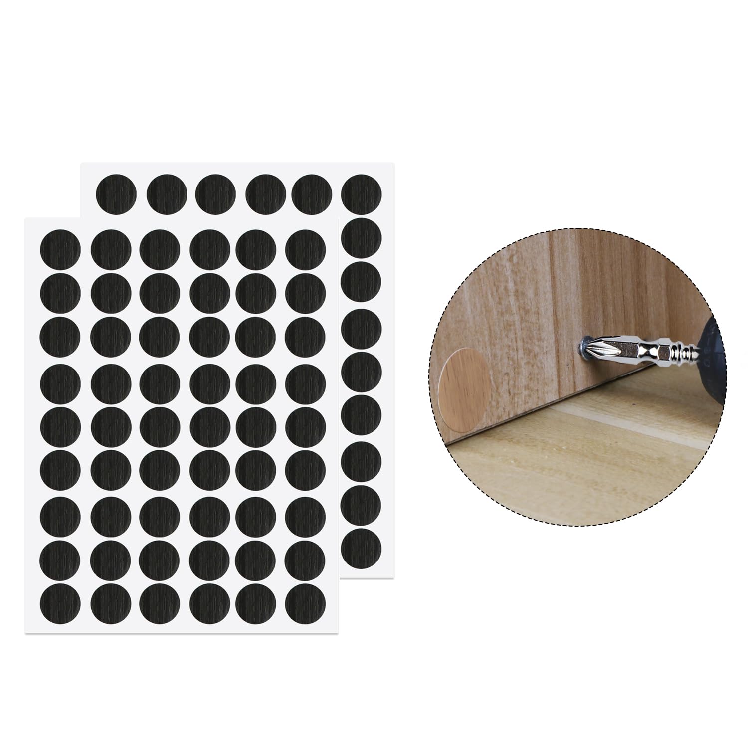 【送料無料】Aopinネジ穴ステッカーPVCカバー粘着性、21mm装飾ステッカーネジカバーキャップ木製家具に..