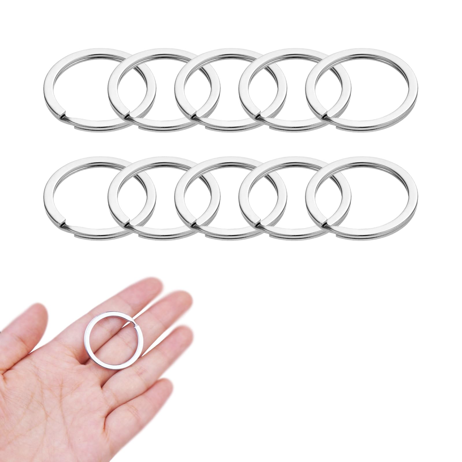 【送料無料】[LUYING] 二重リング 丸環 ステンレス キー ホルダー リング 平キーリングリン ...