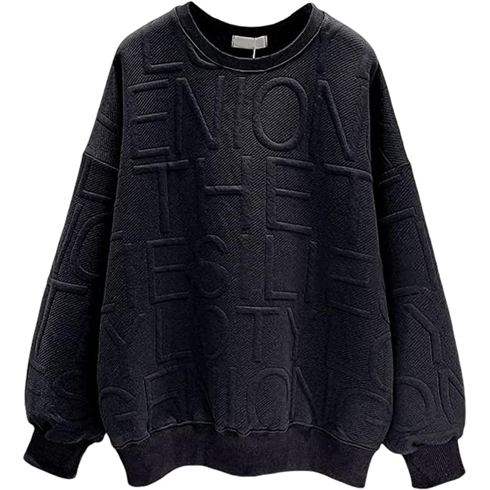 【送料無料】Beylimcy レディース トレーナー パーカー プルオーバー エンボス加工 トップス スウェッ..