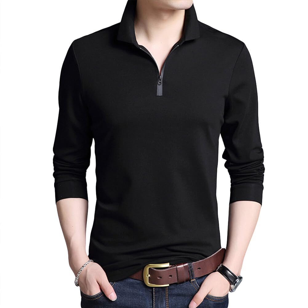 【送料無料】[YUNCLOS] ゴルフウェア メンズ ポロシャツ 長袖 メンズ 開襟シャツ 無地 ポロシャツ 長袖 トップス 上質