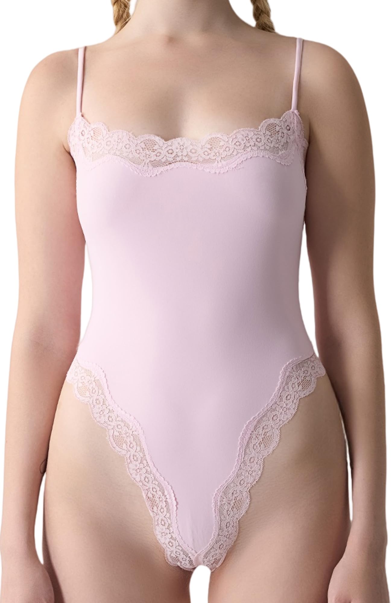 【送料無料】[Maeau] インナー レディース レオタード 美尻 ボディスーツ 可愛い レース キャミ タイツ ヒップアップ 高弾性 ボディシェイパー お腹引き締め 補正下着 シェイプアップ ピンク L