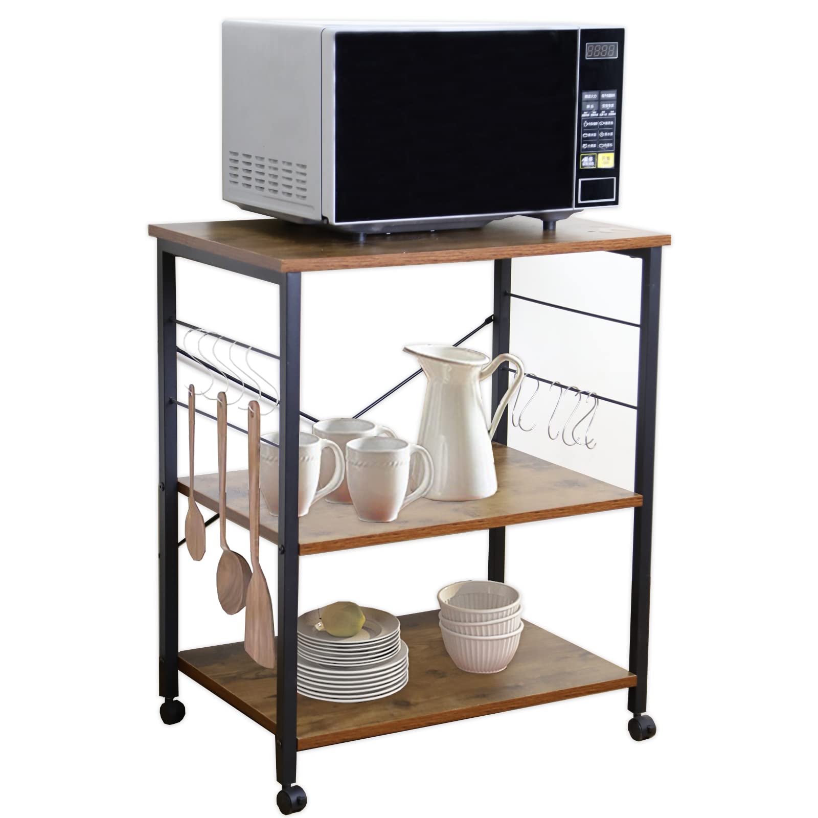 【送料無料】GIORSEN 3段式キッチンワゴン キャスター付き スリム 省スペース 家電や器具収納 ...