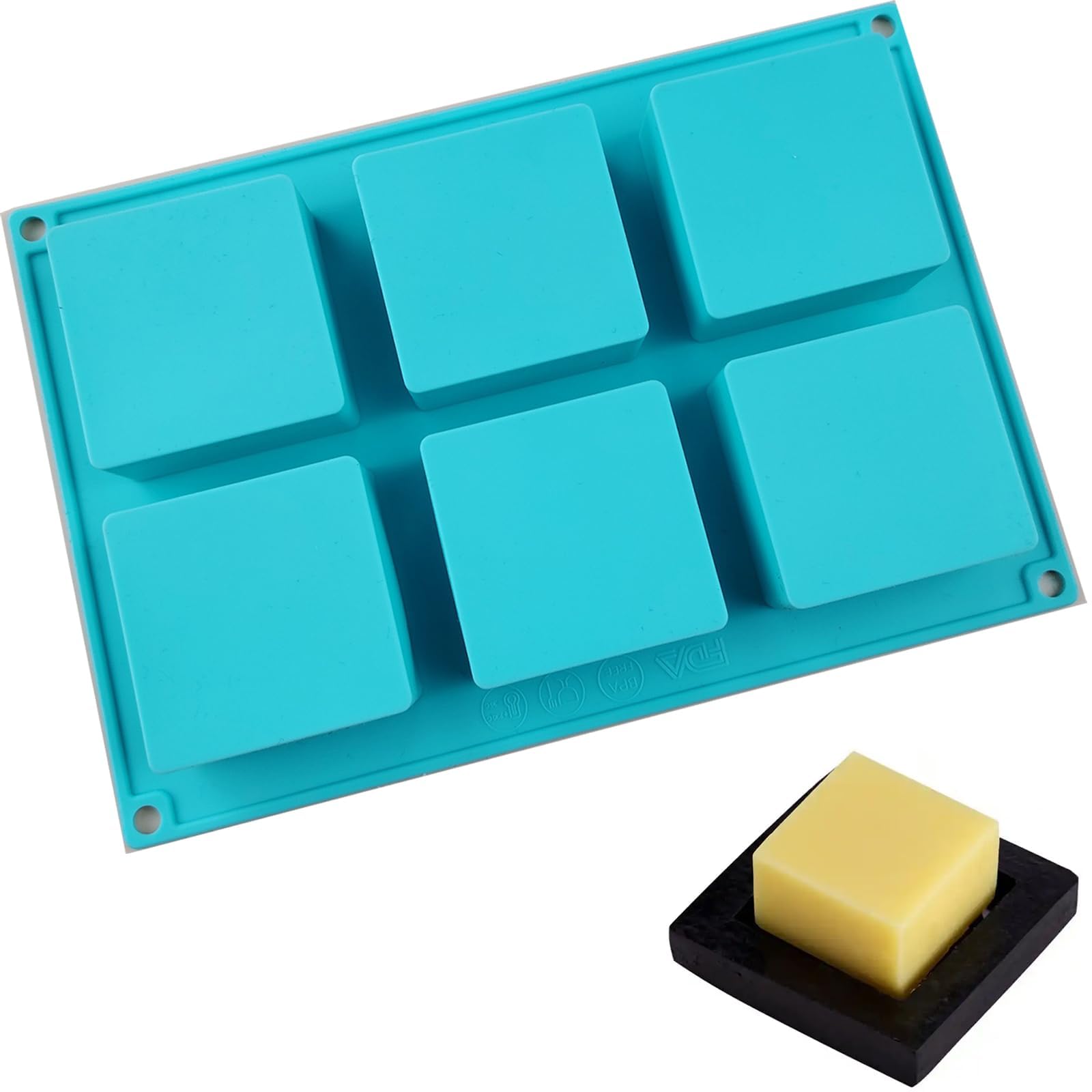 【送料無料】DEVENTORZ シリコンソープ型 正方形 四角 シリコンモールド 正方形ソープ型 ケーキチョコ..