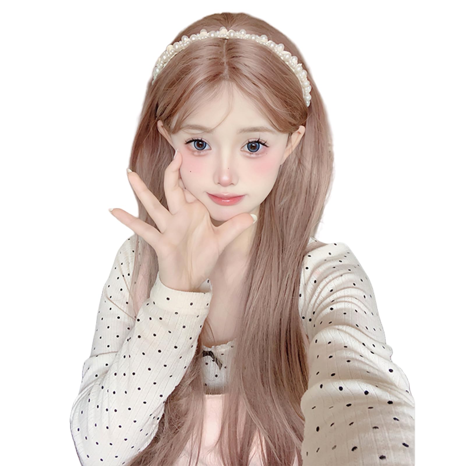 【送料無料】Hanzhuo ウィッグ ロング ストレート かつら フルウィッグ 自然 ぱっつん 小顔 人気 耐熱 wig 原宿系 ファッション ネット/櫛付き