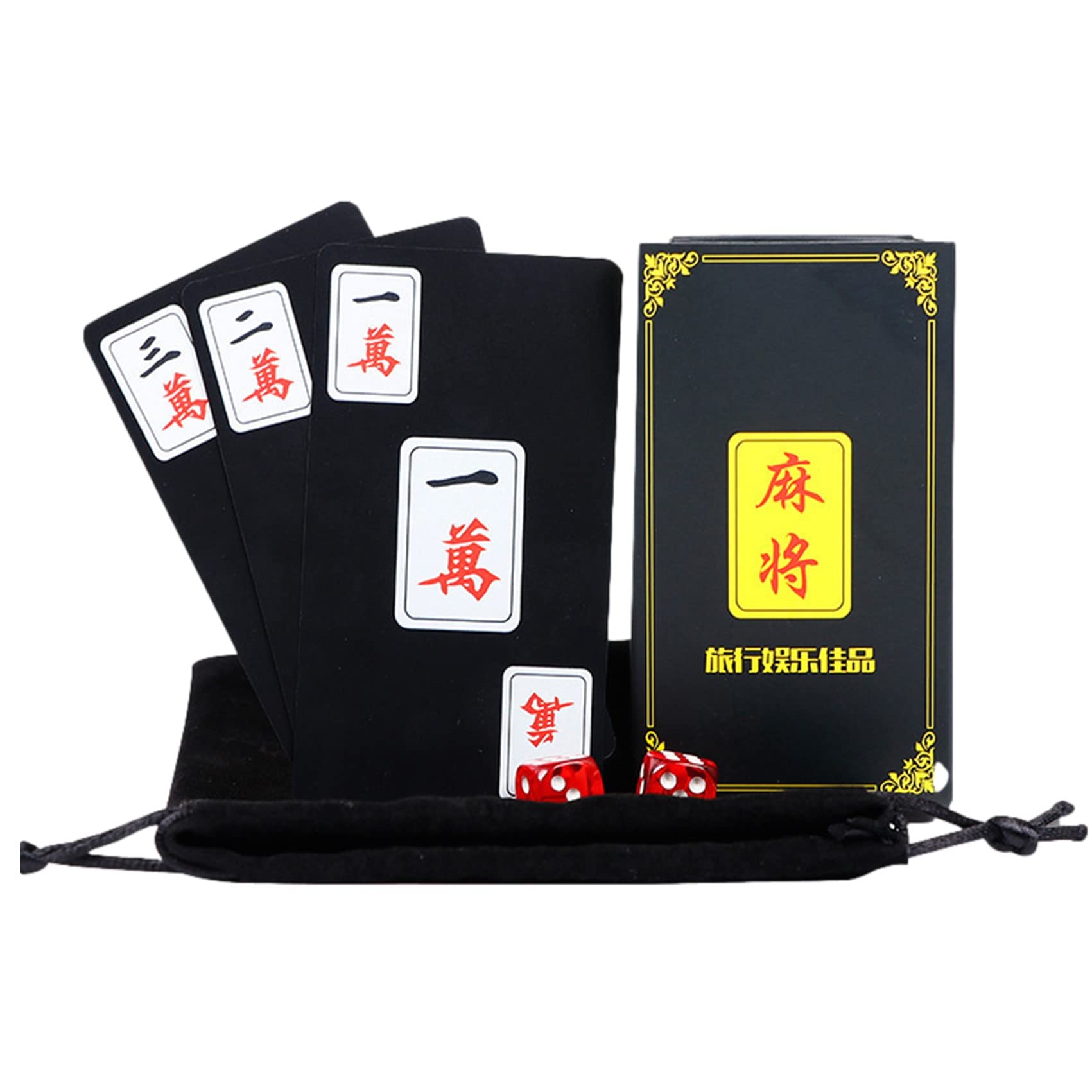 【送料無料】NOELAMOUR 麻雀ゲーム カード麻雀 トランプ麻雀 麻雀カード 卓上ゲーム 麻雀 収納袋 サイ..