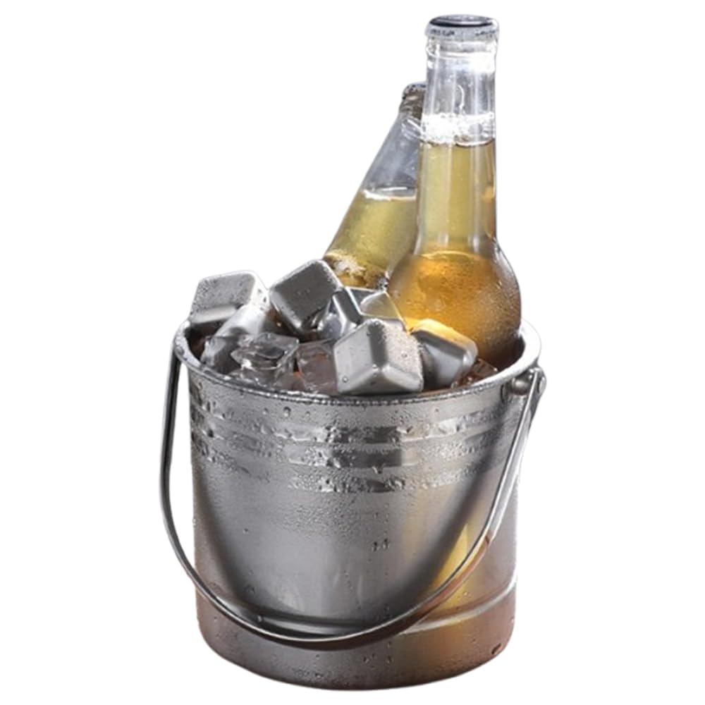 【送料無料】Asdays アイスペール 取っ手付き 大容量 溶けない アイスバケット 二重構造 真空断熱 氷入れ ステンレス製 1.6L (シルバー)
