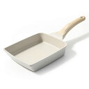 【送料無料】CAROTE カローテ 卵焼き フライパン 14*18cm IH・ガス火対応 PFOA PFOS フリー 卵焼き器 マーブルコート スルスルすべる くっつきにくい お手入れが簡単 グレージュ 一年補償 cosy(14*18cm)