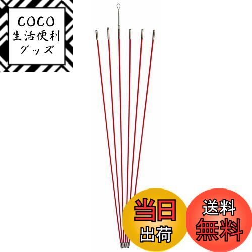 【送料無料】デンサン ジョイント釣り名人Jr. φ5mm× 1.0m オレンジ 6本 ケーブル索引具 JF-5030