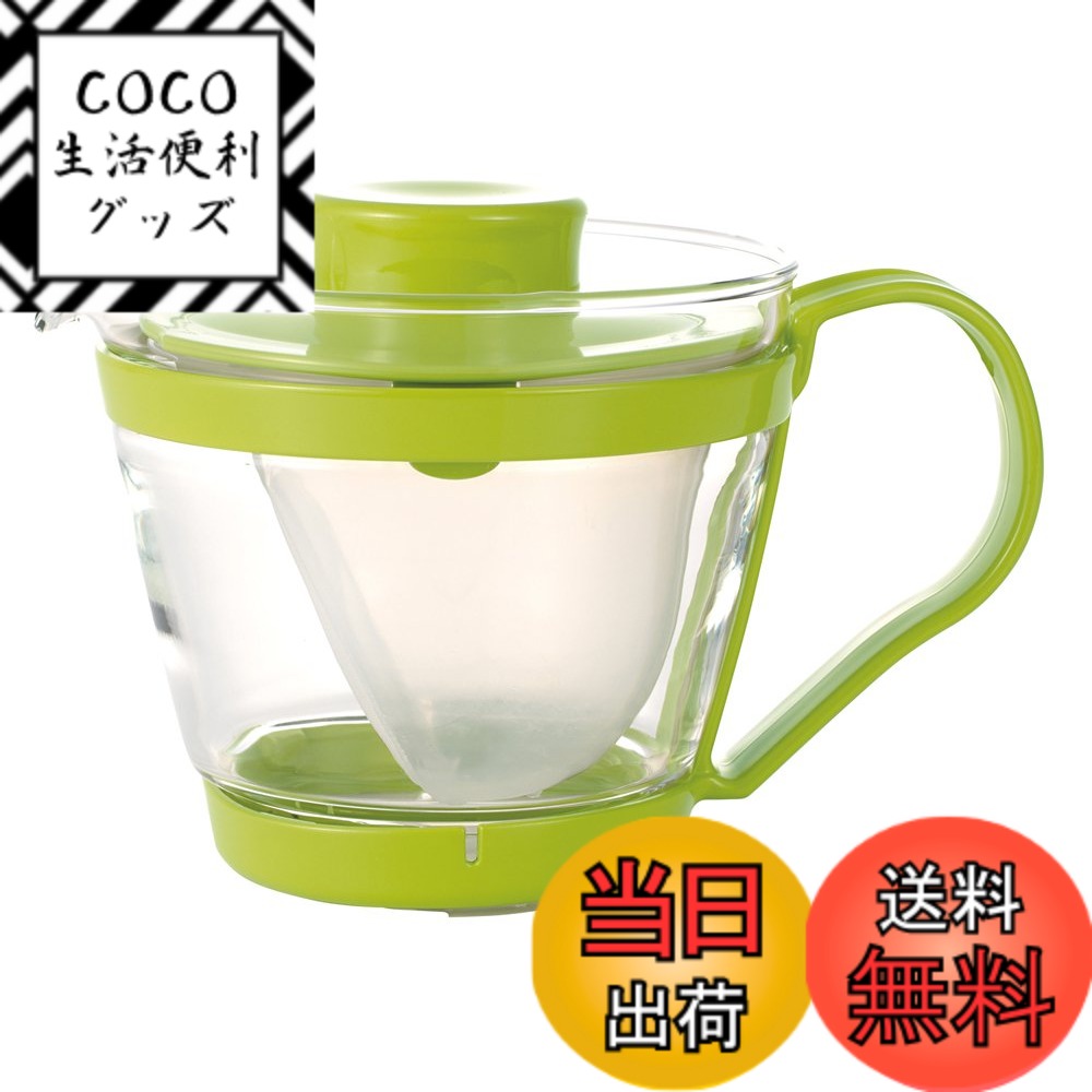 【送料無料】iwaki(イワキ) 耐熱ガラス ティーポット レンジのポット 茶器 グリーン 400ml K863-G