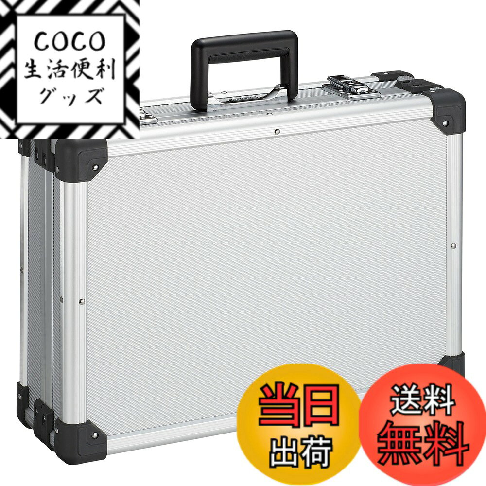 商品情報商品の説明耐久性に優れたアルミ合板ケース 錠前は強度に優れた引き込み式タイプ。 形寸法：450（W）x330（H）x135（D）mm 内寸法：430（W）x310（H）x（本体深さ70＋フタ深さ50）（D）mm 容積：16L 材質：アルミ合板 重量：3kg ※工具差しは付属しておりません。 B-740 工具差しをお求めください。主な仕様 耐久性に優れたアルミ合板ケース錠前は強度に優れた引き込み式タイプ。外形寸法：450（W）x330（H）x135（D）mmbr内寸法：430（W）x310（H）x（本体深さ70＋フタ深さ50）（D）mmbr容積：16L