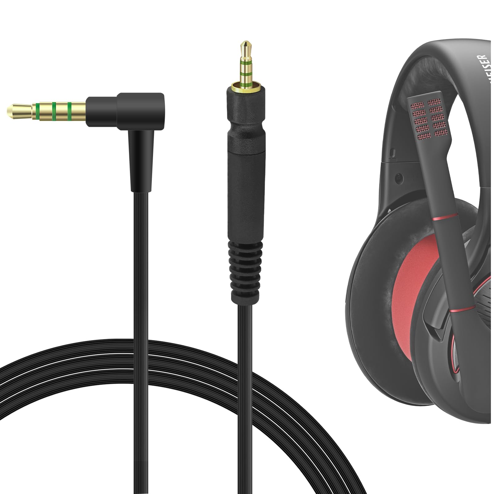 【送料無料】Geekria ゲームケーブル ゼンハイザー Sennheiser GAME ONE, Game Zero, PC 373D, GSP 350, GSP 500, GSP 600 Gaming Headset 等 ゲームヘッドセット コントローラー アダプタ 用 リケーブル ケーブル (2.5mm オス to 3.5mm オス 1.7m)