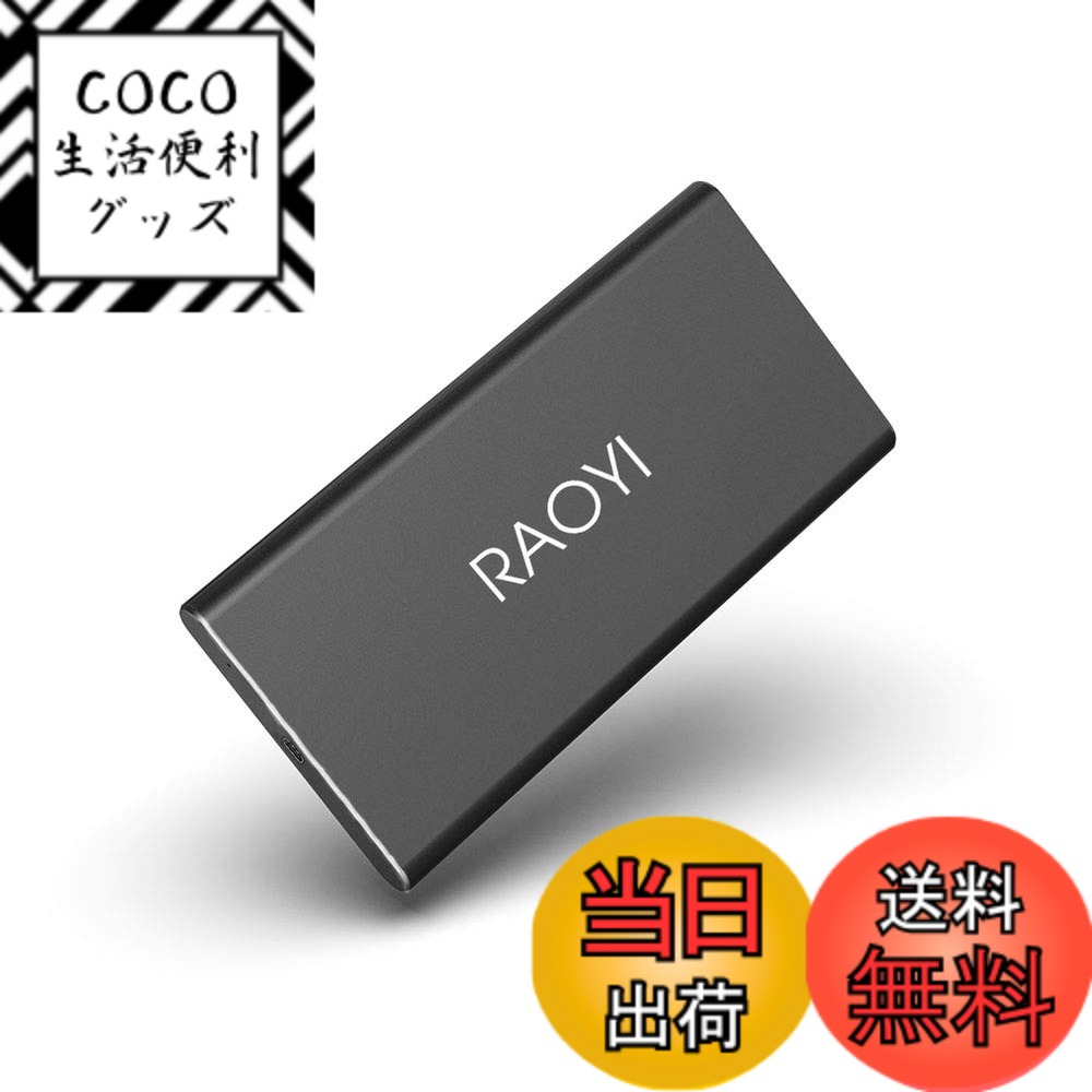 【送料無料】RAOYI 外付けSSD 250GB USB3.1 Gen2 ポータブルSSD 転送速度最大550MB/秒 PS4動作確認済 超薄型・超高速Type-A/Type-C 耐衝撃 防滴 黒