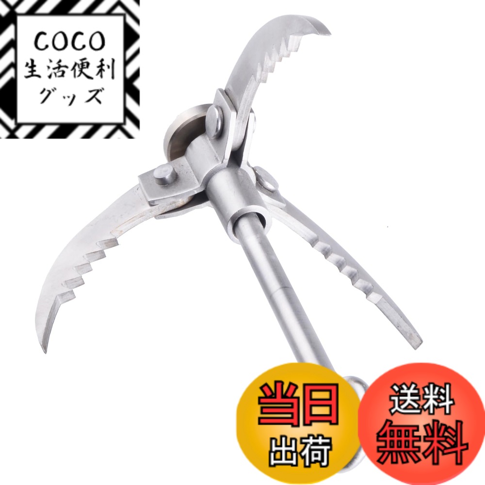 【送料無料】TRIWONDER グラップリングフックアウトド 登山フック 重力フック アンカーフック ステンレススチール 折りたたみ 牽引フック (シルバー - 3爪)