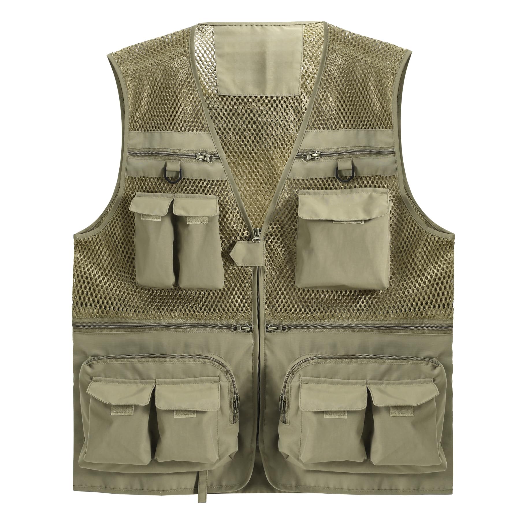 【送料無料】[AOWOFS] フィッシングベスト メッシュベスト メンズ アウトドアベスト ポケット多い 秋 軽量 通気 速乾 多機能 お釣り 撮影 山歩き 射撃 登山服 大きいサイズ ミリタリー 作業着