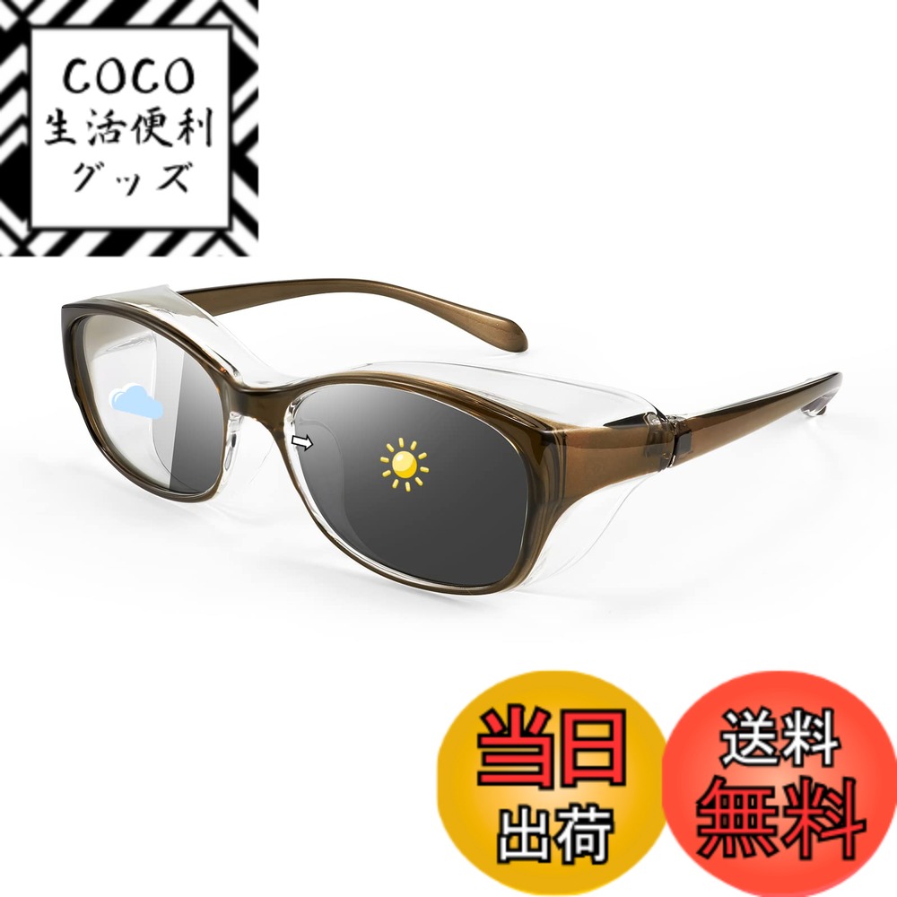 【送料無料】[FEISEDY] 花粉メガネ サングラス メンズ 変色調光偏光 メガネ レディース 防風 防塵 カジュアル UVカット 紫外線カット 保護メガネ 飛沫感染予防 飛沫 ウイルス 花粉症 超軽量 男女兼用 B1050