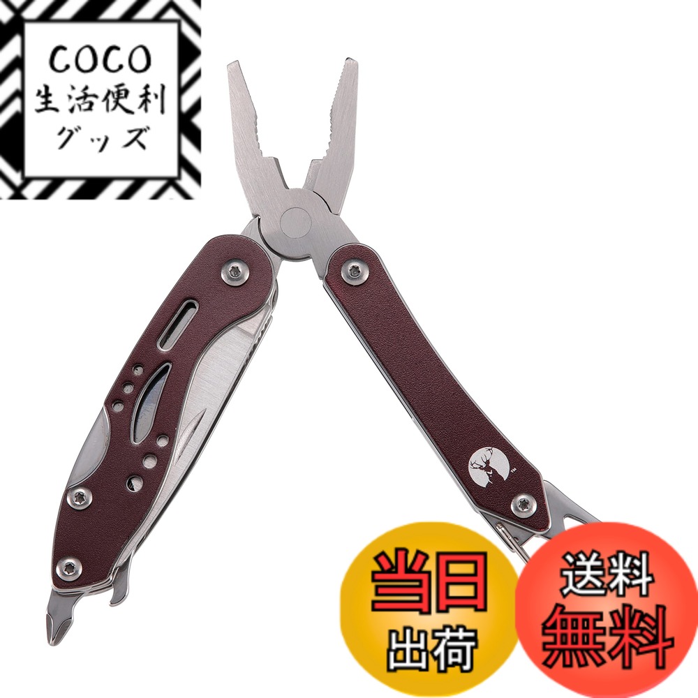 商品情報商品の説明使用サイズ:(約)110x110x厚さ15mm(ペンチ形態) 収納サイズ:(約)85x35x厚さ15mm 材質:本体/アルミニウム合金、各ツール部/ステンレス鋼 機能:1ペンチ、2ワイヤーカッター、3プラスドライバー、4栓抜き、5針金曲、6ナイフ、7ノコギリ 原産国:中国 1本で7機能を備えたミニツール。 携帯に便利なポケットサイズ。 全7機能 用途に合わせた役立つ機能満載。 ツールは錆びにくいステンレス鋼。 レンタル等による貸出、オークション等による販売や中古販売、及び譲渡によって発生した故障・破損・損害・事故などにつきましては一切責任を負いかねますので予めご了承ください。主な仕様 使用サイズ:(約)110x110x厚さ15mm(ペンチ形態)収納サイズ:(約)85x35x厚さ15mmbr材質:本体/アルミニウム合金、各ツール部/ステンレス鋼機能:1ペンチ、2ワイヤーカッター、3プラスドライバー、4栓抜き、5針金曲、6ナイフ、7ノコギリ原産国:中国