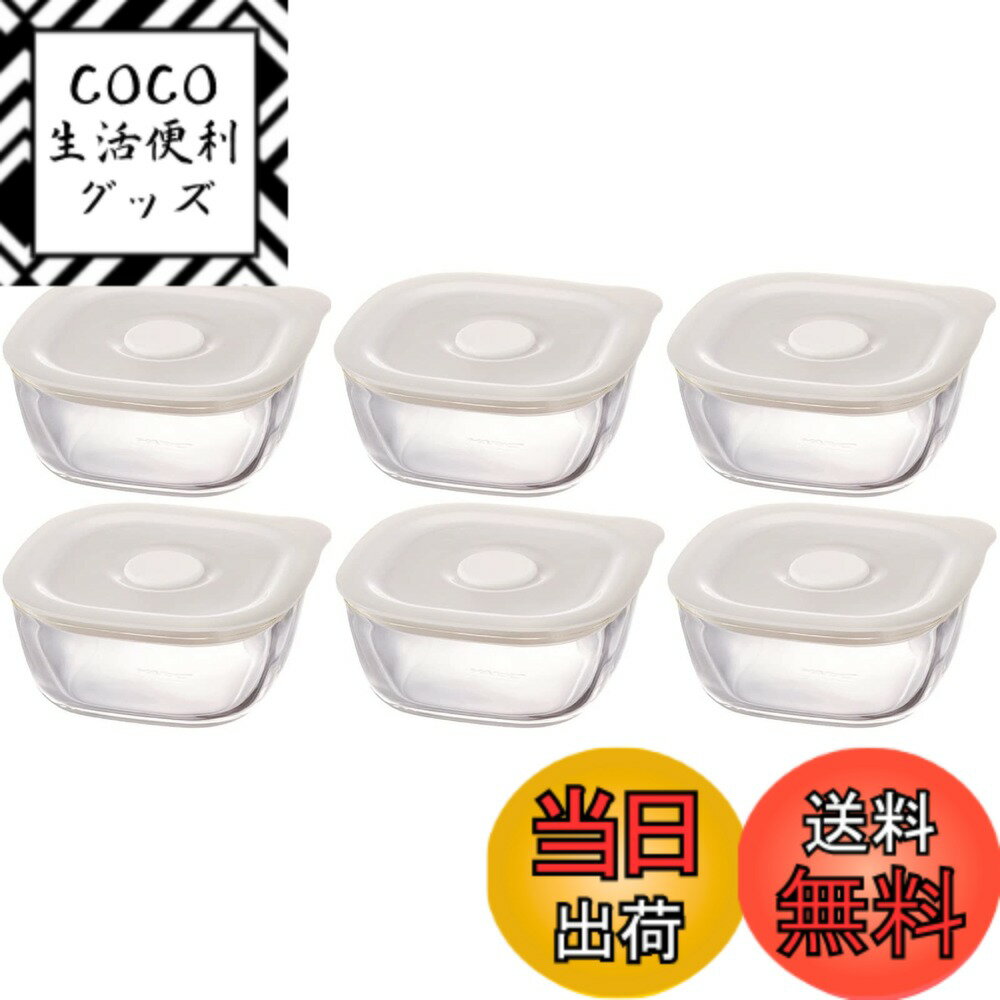 【送料無料】HARIO(ハリオ) 日本製 耐熱ガラス製 密閉保存容器・角 250ml BUONO kitchen KSTM-25-TW 6個セット