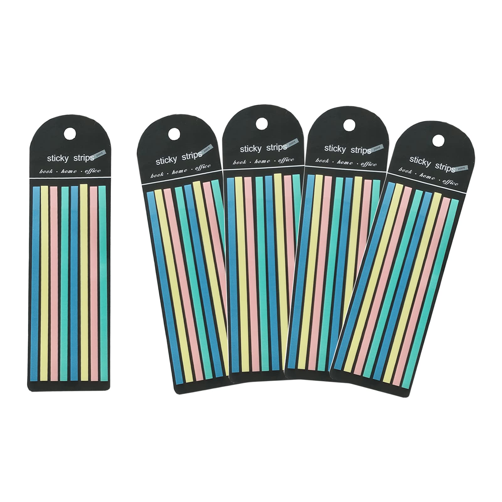 【送料無料】WIICOYK 極細ふせん 半透明 フィルムふせん 付箋 見出し インデックス ノート 単語帳にマークする カラフル 蛍光色 または マカロン色 幅5mmx140mm (マカロン*5)