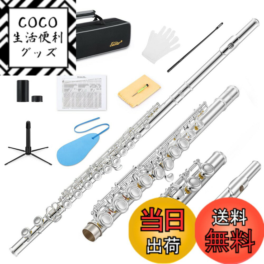 【送料無料】Eastar フルート カバードキー 銀メッキ 16穴 Eメカ付き オフセット スタンド ...